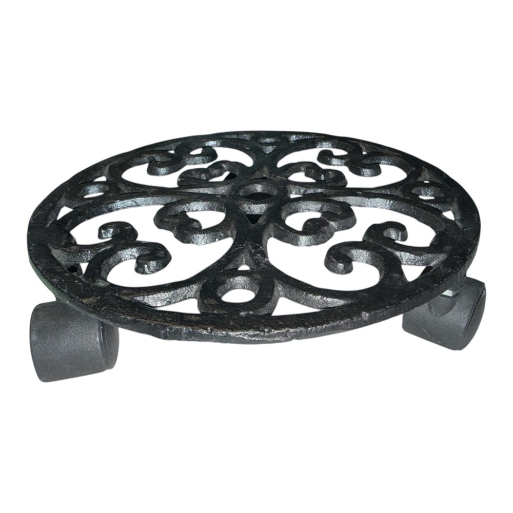 Wagner 8” Black Cast Iron Plant Caddy NWOT - Picture 2 of 5